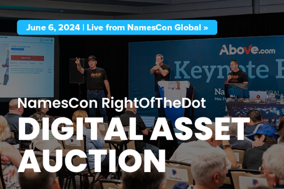 The 2024 @NamesCon @RIGHToftheDOT Digital Asset Auction is coming up! 🚀

Be sure to place your bids on premium domains such as: 2.crypto, a.nft, i.dao, and more! 

Bid today: unstoppableweb.co/4aXE1lC