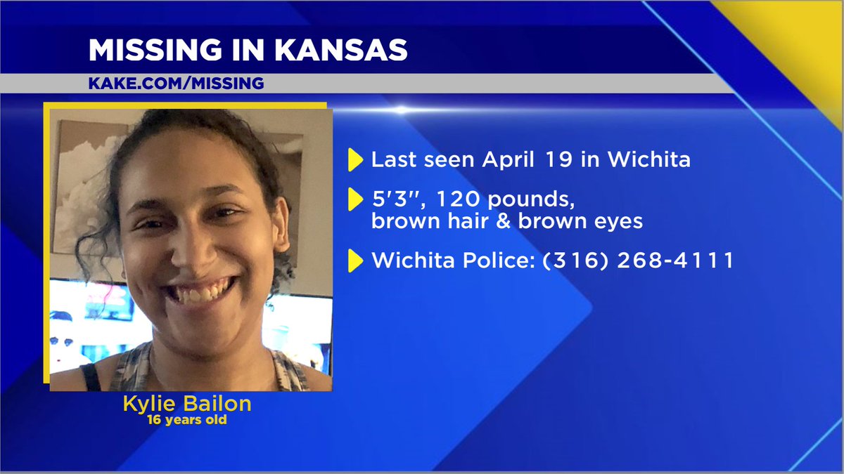 Please #repost this @MissingInKansas for Kylie Bailon, 16, last seen nearly 2 weeks ago in #Wichita kake.com/story/50742304… #MissingInKS #KAKENews @TheJusticeDept @Netflix @hulu @discoveryplus @iHeartRadio @aetv @acast @CondeNast @kshighwaypatrol @GovLauraKelly @hbo @PrimeVideo