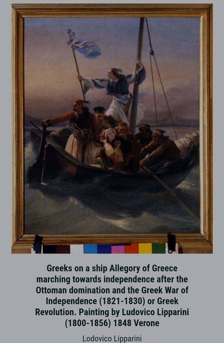 You mean Greeks. 
Lipparini was a philhellene. He would never make a painting about albanians as the albanian ethnicity was invented 100 years after this painting from the Austrians.