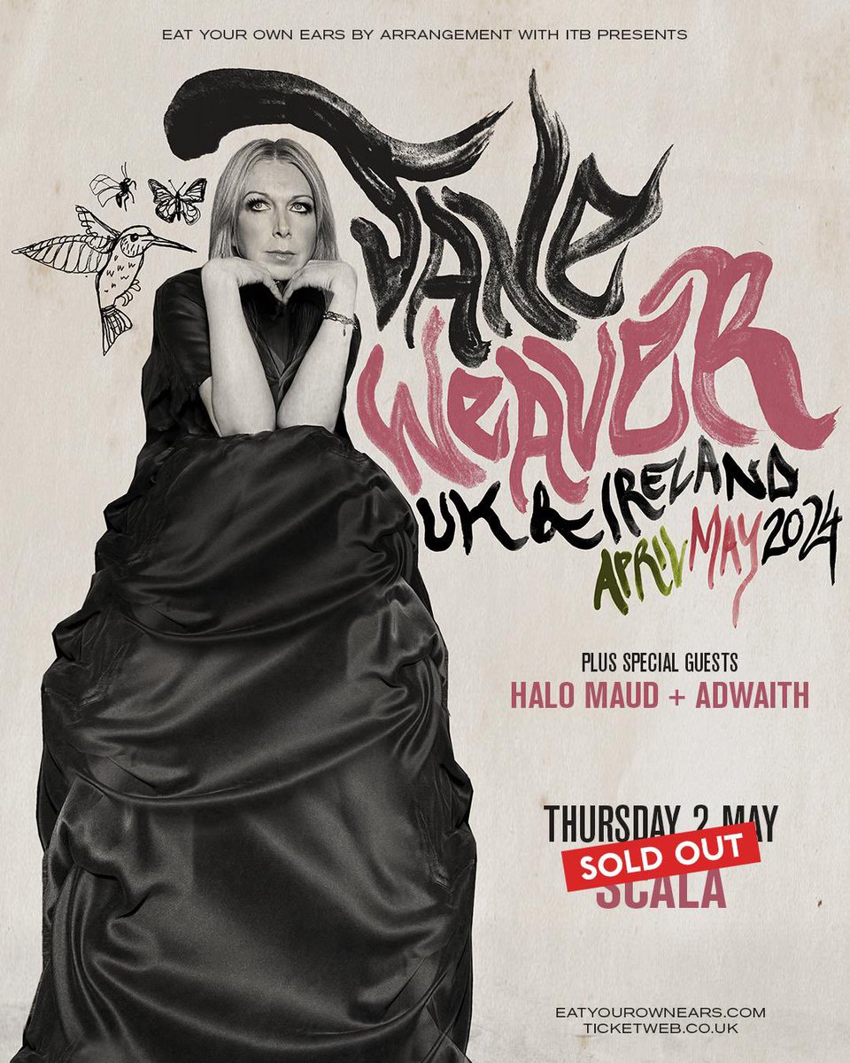 Our show tonite @ScalaLondon has Sold Out! A few tix available on door Doors 7.30pm @adwaithmusic 7.45pm @HALOMAUD 8.30pm Jane Weaver 9.30pm