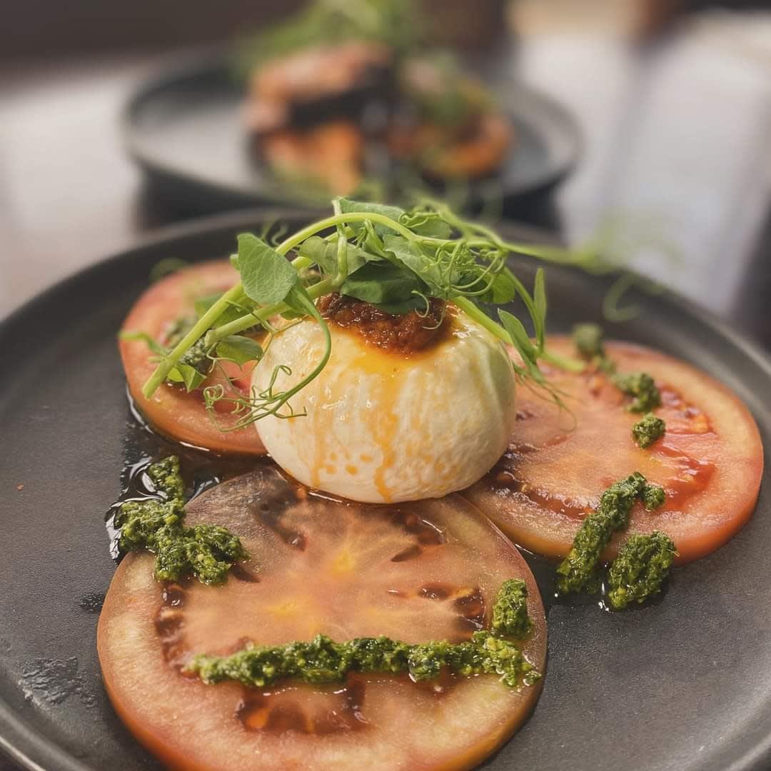 Our new rich, velvety Burrata is served fresh and full of creamy goodness. A perfect addition to any meal! 🍽️ 

#millerandcarter #burrata #steakhouse #millerandcartersurrey #surreyrestaurant #reigate #restaurant #millerandcarter