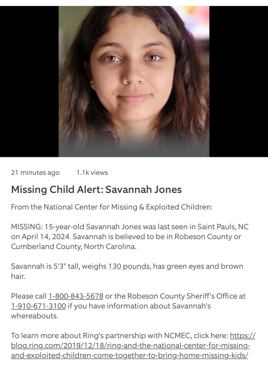 Missing child, maybe in Robeson or Cumberland County, NC