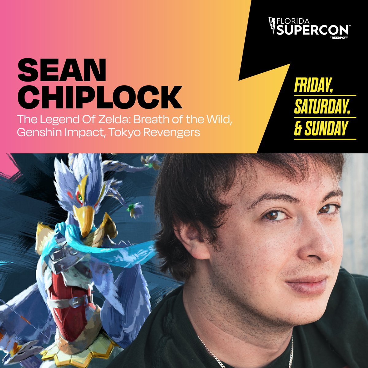 Get your rupees and master sword ready ⚔️ Patricia Summerset (Zelda) and Sean Chiplock (Revali, Teba, and the Great Deku Tree) from The Legend of Zelda: Breath of the Wild join us at Florida Supercon in Miami Beach July 12-14! Buy tickets now: Supercon24.com/BuyTickets