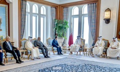 As the Council of Presidents of the @UN General Assembly, we were received by His Royal Highness the Emir of Qatar, Tamim bin Hamad Al Thani. @UNCPGA @UN_PGA 🇹🇷🤝🇺🇳🇶🇦