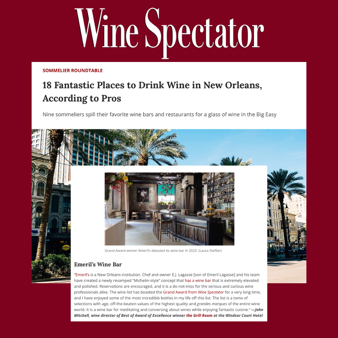 Cheers to the best from the best!🍷  Thank you #WineSpectator for including recommendations from #TheWindsorCourt’s wine director on ⚜️🤎
bit.ly/3xBXnhn

#windsorcourthotel #neworleans #nola #followyournola #louisiana #nolalove #visitneworleans #windsorcourt