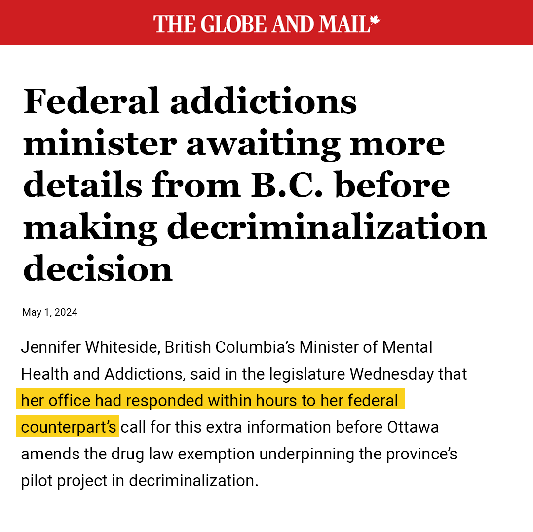 The BC NDP government confirmed Trudeau lied to Canadians. He's stonewalling their request to ban hard drug use in parks, hospitals & on sky trains because he supports this radical policy that's destroying lives.