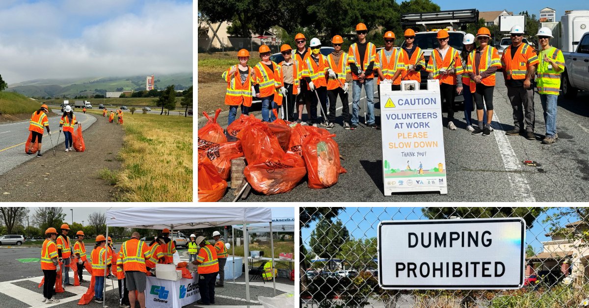 Volunteers collected nearly 450 lbs. of trash at last month's #highwaycleanup! Take action and join us, @CaltransD4, @CHP_GoldenGate, and #BeautifySJ at our next event. 📅 May 18 | 9-11:30 am 📍 I-880 / US 101 #Volunteer: kscvb.com