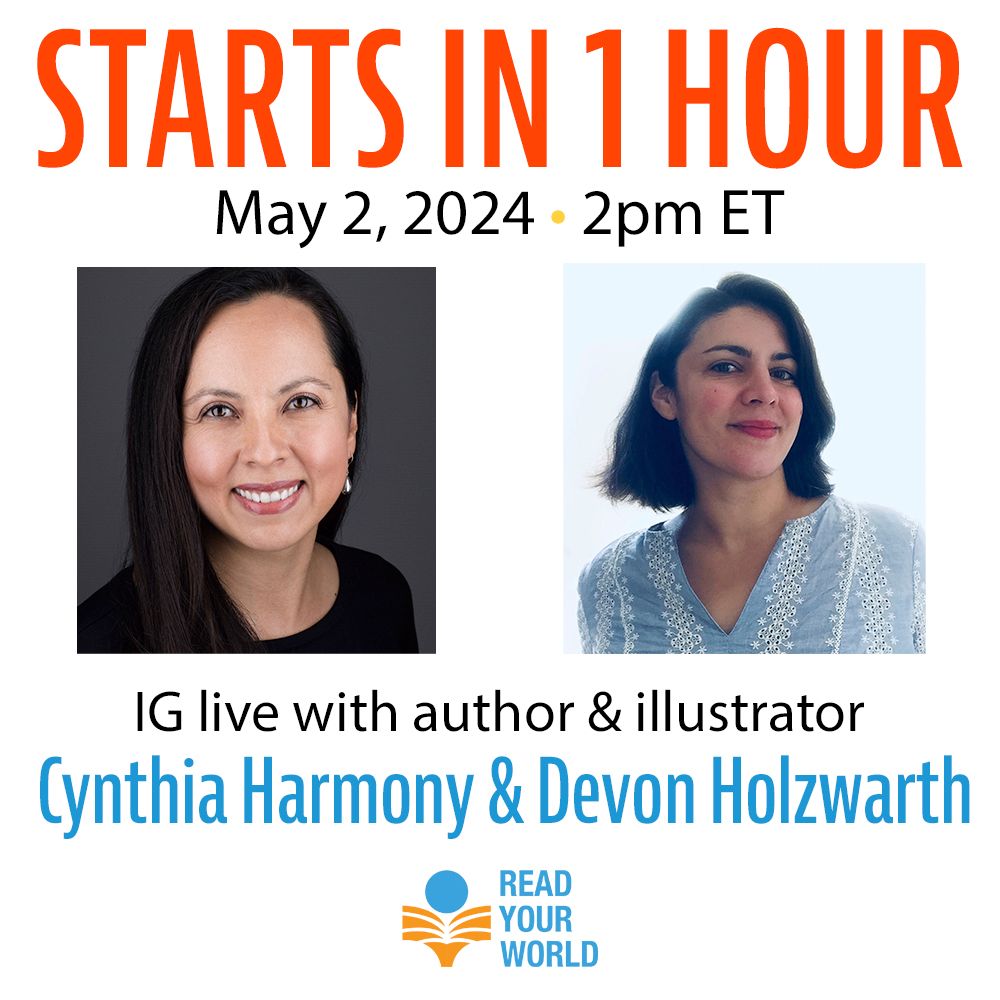 STARTING SOON! Don't miss our IG live with Cynthia Harmony & Devon Holzwarth, is TODAY, Thurs., 5/2/24, 2 pm ET! We'll talk about how their book shows the human side of immigration as well as its parallel in nature: buff.ly/3DmQQW5 #ReadYourWorld #kidlit