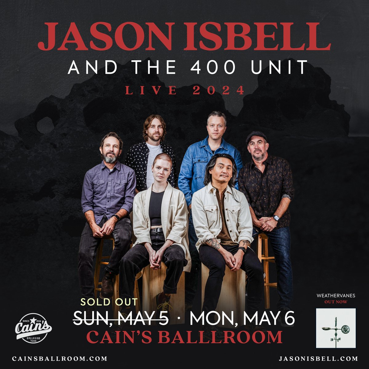 🚨 Join us for an unforgettable night with Jason Isbell And The 400 Unit at @CainsBallroom on May 6th. Snag your tickets ASAP – they won't last long! 🎸 #LiveConcert #GetYourTickets #CainsBallroom edgetulsa.com/concerts-and-e…