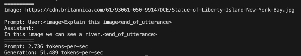 The quantized version of Idefics 2 gets a 2.27x speed up M3 Max. 9 tokens/s —> 51.5 tokens/s 🔥🚀