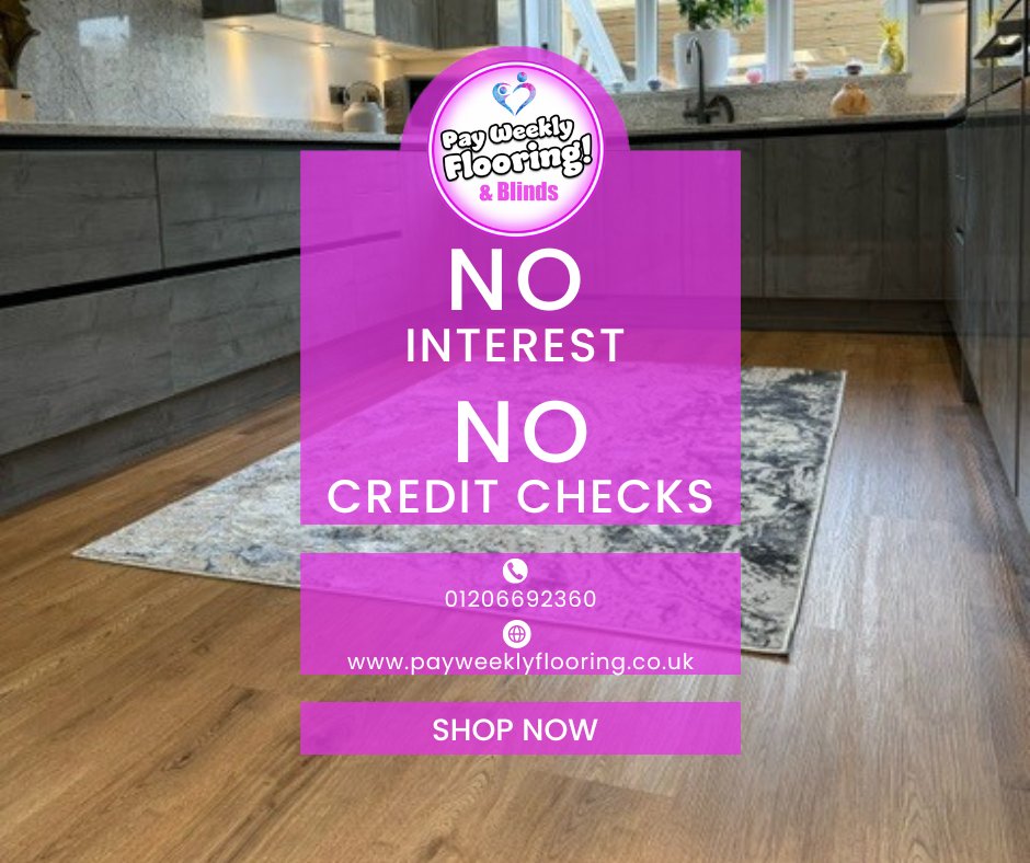 Unlock your dream floors hassle-free! With our pay weekly options, enjoy the luxury of no interest, no credit checks, and 100% acceptance guaranteed. Elevate your space effortlessly! 🏡✨ #NoInterest #NoCreditChecks #100PercentAcceptance #Flooring #DreamHome  #AffordableLuxury