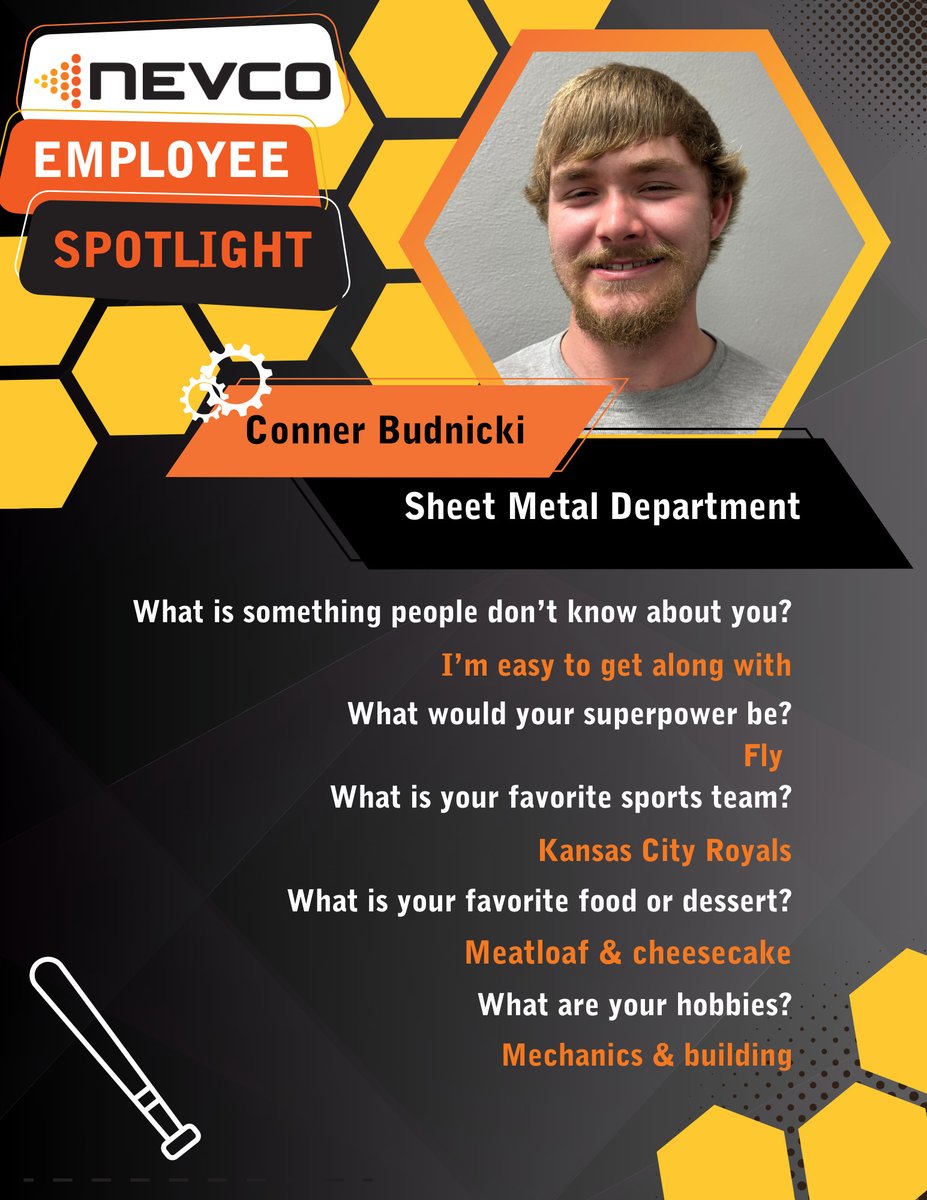 ⚾👋 Meet Conner! By day, he crafts Nevco products with precision. By night (or weekend), he's a die-hard KC Royals fan. His dedication shines through in everything he does and we're so glad to have him on the team! Learn more about Conner below! 💡 #nevco #scoreboards