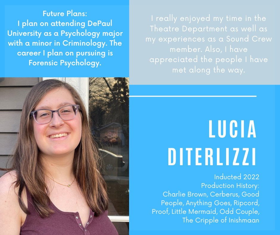 It's time for another thespian graduate, the absolute QUEEN of QLab, Lucia DiTerlizzi! #theatrekids