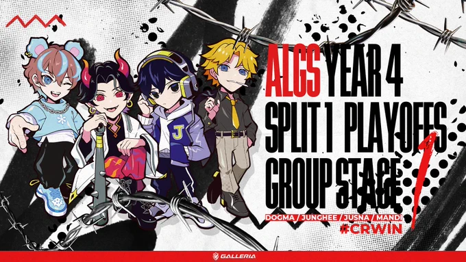 【ALGS Year 4 Split1 Playoffs】 -Group Stage Day1  5/3(金)  6:30~  Group A & B  11:00~ Group A & D  - Dogma() - JungHee() - Jusna()  - Mandi()  YouTube  Twitch twitch.tv/esports_rage #CRWIN #ALGS