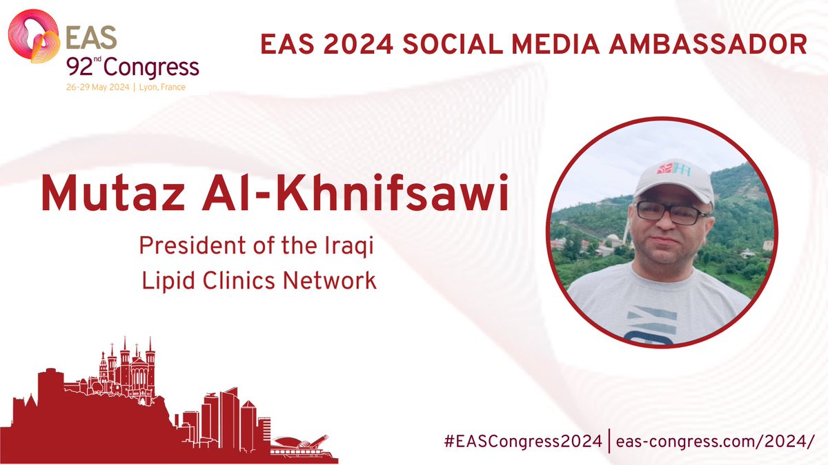 ✨ We're thrilled to introduce the #EASCongress2024 Social Media Ambassadors: @FedericaFogacci, @javierrcarrio, @MariaGi31609461, and @MutazAlsabah! Follow their journey as they bring you the latest updates, highlights, and insights from the congress. Join the conversation today!