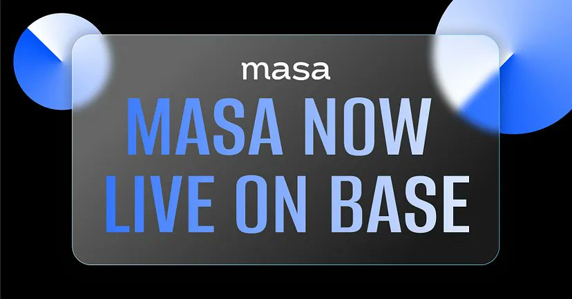 Let's get this AI party started! MASA is live on Base, and that means it's time to jump into the #AI economy.

Base users, get ready to contribute your data and computing power to train the future of AI. The possibilities are endless! 🔵

$MASA #BuildOnBase #DecentralizedAI