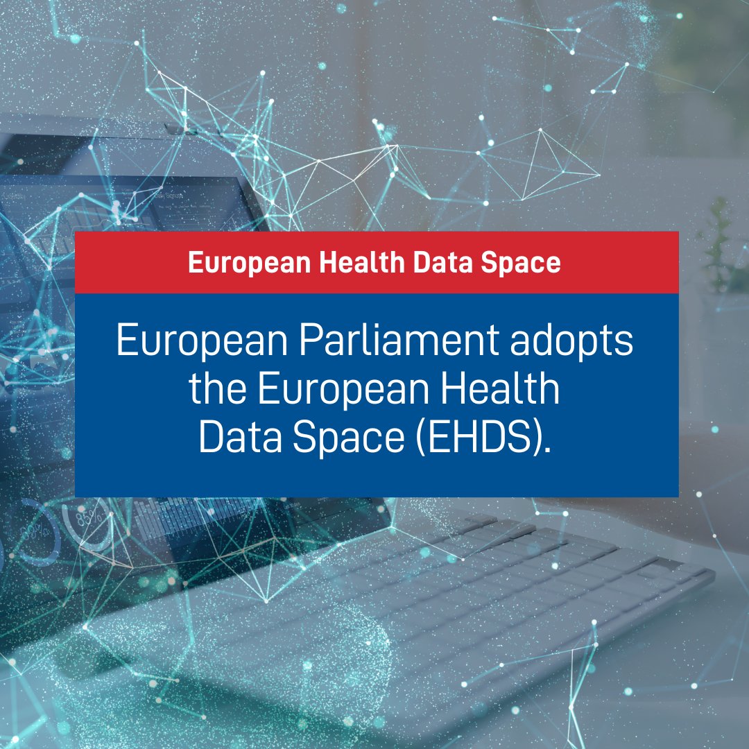 🔔 @Europarl_EN has adopted the European Health Data Space (#EHDS), giving citizens control over their data, & creating rules for the reuse of this data for policy, regulation, & research purposes.
Read our statement: eha.fyi/EHDS_EURParl
Learn more: eha.fyi/EHDS_learnmore