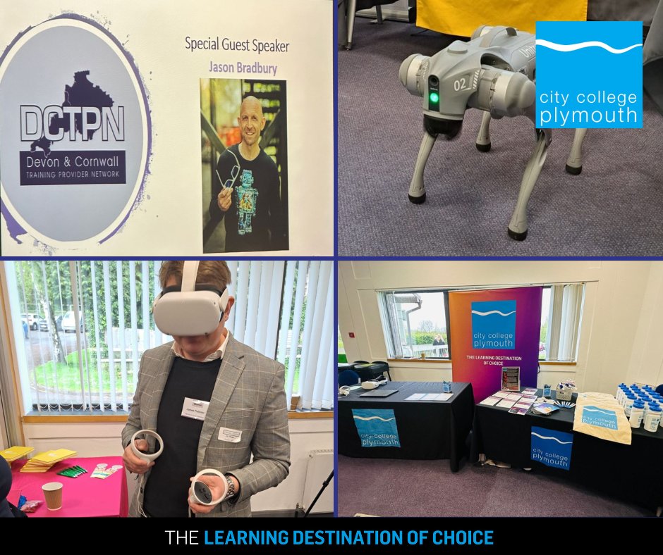 This week, a number of the City College team travelled to Petroc College to attend the Devon & Cornwall Training Providers' AI Summit We’re committed to keeping our staff up-to-date with the latest technology, & this is just one way we’re doing it @JasonBradbury @TheGadgetShow