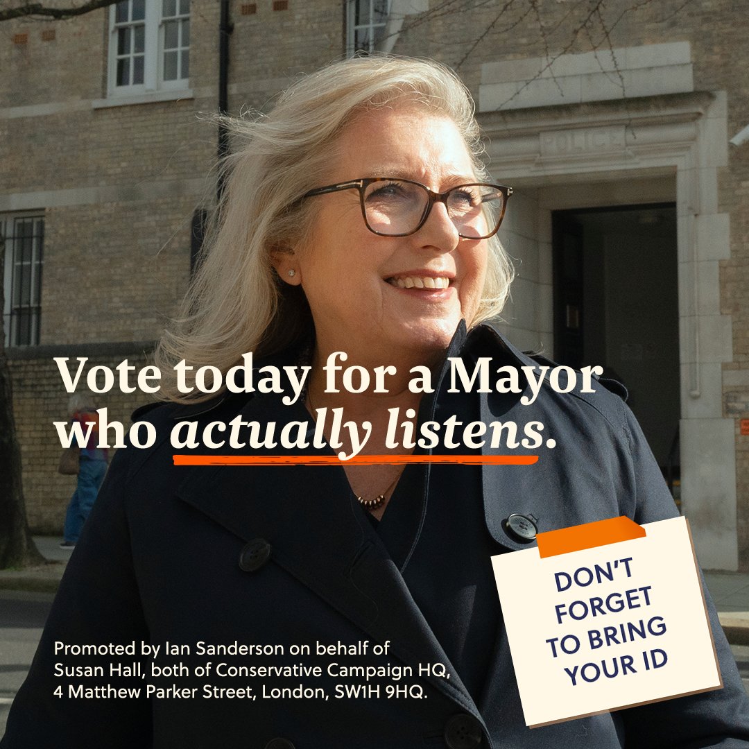 Londoners have been ignored for too long. Let’s put a stop to it today by voting for change. Vote Susan today.