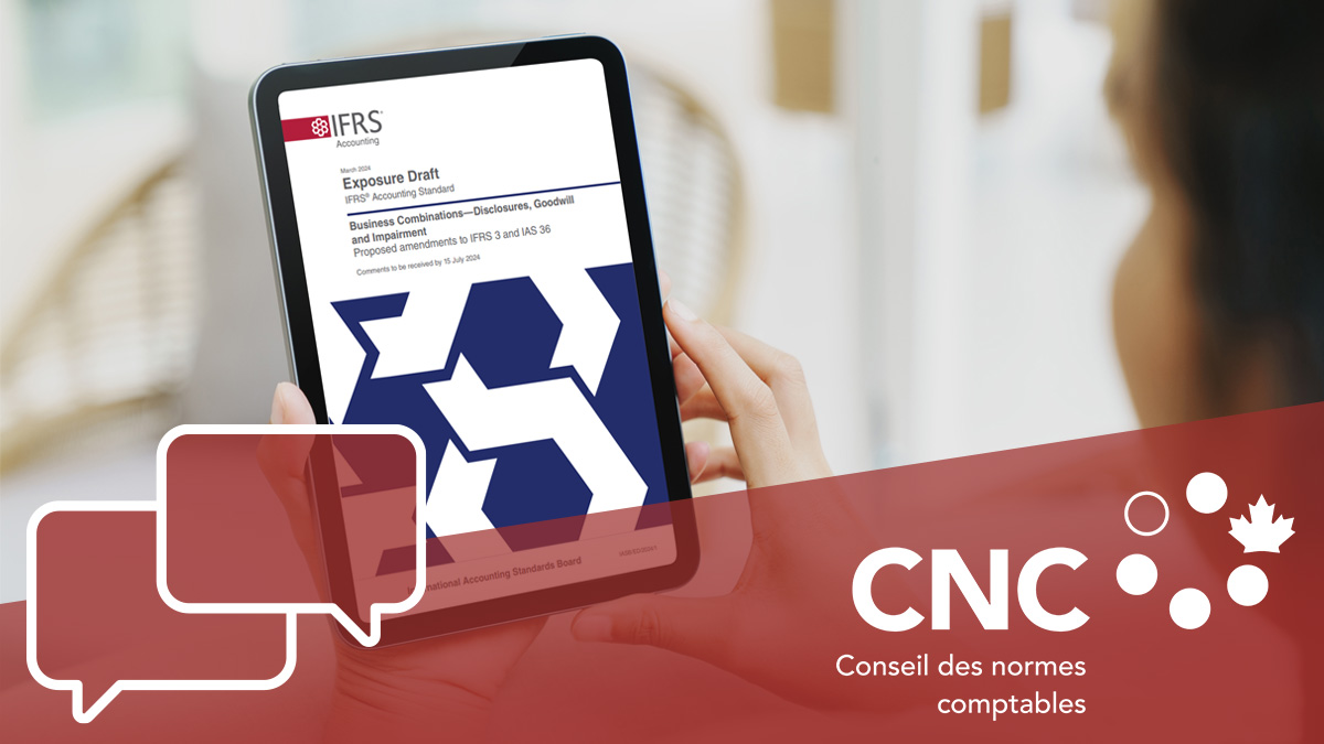 Participez à une table ronde virtuelle (le 15 mai ou le 5 juin) sur l’ES de l’IASB intitulé Regroupements d’entreprises — Informations à fournir, goodwill et dépréciation. Vos commentaires orienteront la réponse du #CNC. ow.ly/nJO450RuOm6 #IFRS #regroupementsdentreprises