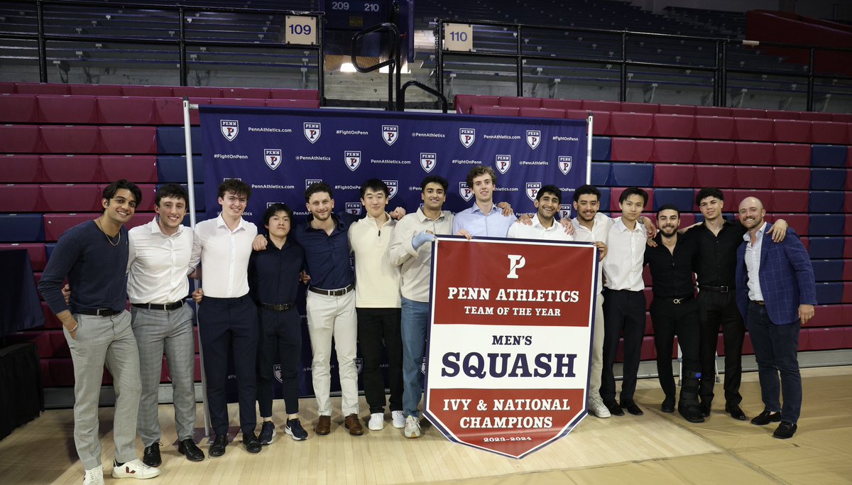 Congratulations to the men’s squad for earning Team of the Year at the Quaker’s Choice Awards last night! 👏💪

#FightOnPenn🔴🔵