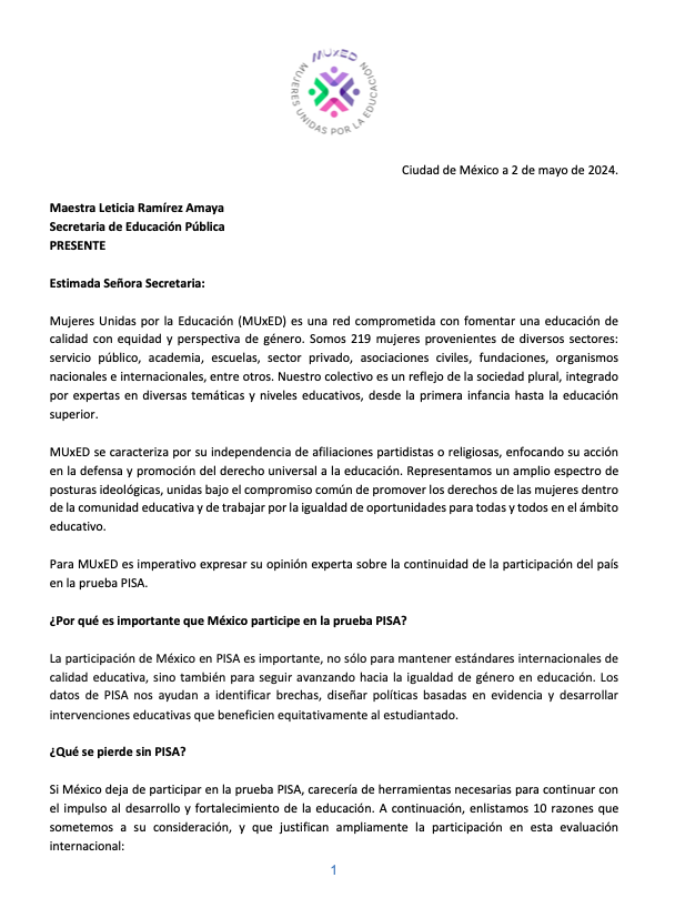 ¿Por qué es importante que México participe en la prueba PISA? AQUÍ NUESTRAS RAZONES dirigidas a la @SEP_mx dirigida a @Letamaya @reformanacional @El_Universal_Mx @CiroGomezL @lopezdoriga @latinus_us @proceso @889Noticias @LaCronicaDeHoy @SinEmbargoMX @lajornadaonline