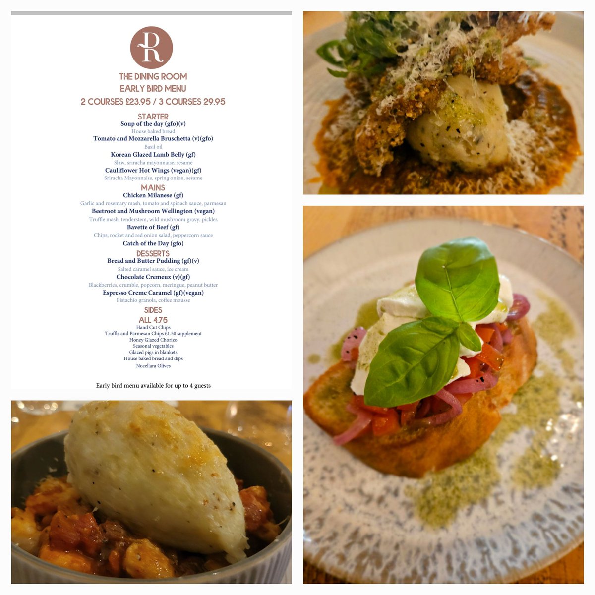 Come in and try our new early bird menu. Available Wednesday-Saturday, last bookings 6pm upto guests. Book on resdiary.com/restaurant/the…  #derbyshire #glutenfriendly #supportlocal #glutenfree #foodanddrink #foodie #offers #derby #restaurant #earlybirdoffer #pretheatredining #eating