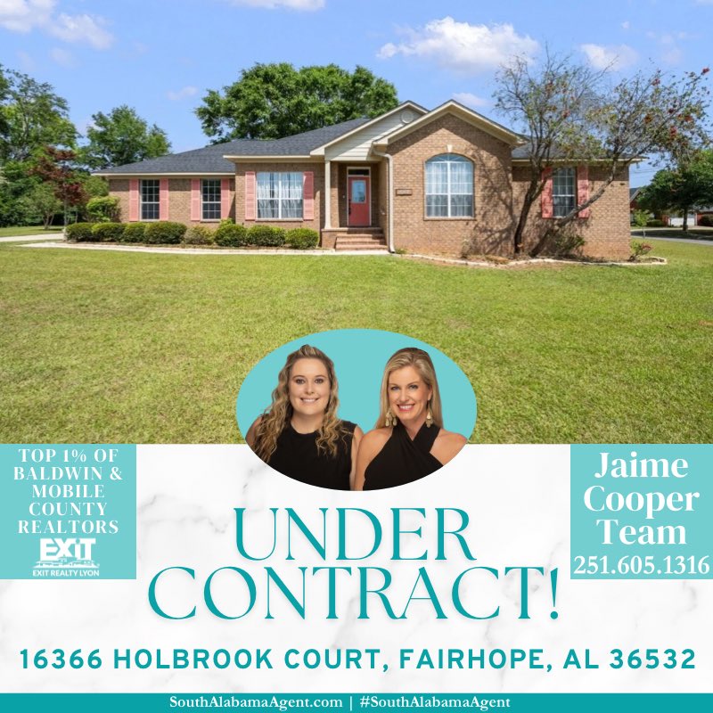 Excited for our client who’s Fairhope house is under contract!🏡
 #Realtor #SouthAlabamaAgent #EXITRealtyLyon  #BaldwinCounty #ListWithJaime #BuyWithJaime #BaldwinRealtors #EasternShoreSpecialist #JaimeCooperTeam  #realestate #fairhope #fairhopealabama #silverwood #undercontract