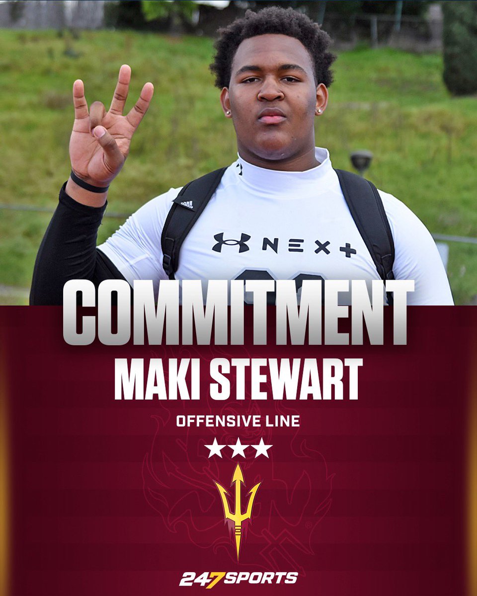 BREAKING: Long Beach (Calif.) Millikan offensive lineman Maki Stewart has committed to Arizona State. 247sports.com/article/three-…