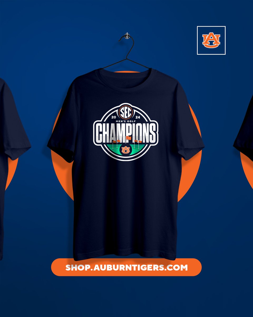 .@AuburnMGolf Championship gear is HERE! Purchase your 2024 Men's Golf @SEC Championship shirts today! ➡️ auburntige.rs/3ya93Ih