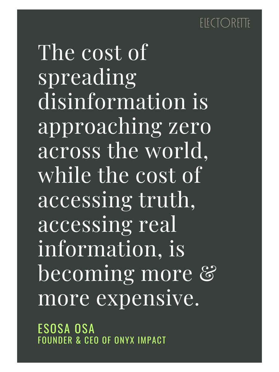 New Episode! A conversation with disinformation expert @Esosa_Osa, who explains how disinformation campaigns target Black voters, how they've evolved between 2016 & our current election cycle, & the role of AI in proliferating disinformation. Listen here: bit.ly/49XHFL7