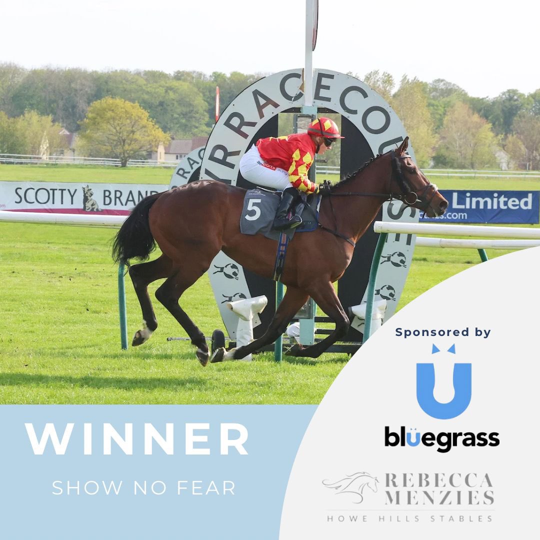 🏆WINNER🏆 Show No Fear Wins @ayrracecourse 
A brilliant ride by @HollieDoyle1 

Congratulations to owners Rebecca Menzies Racing Partnerships. 

Another winner fed on @bluegrasshorsefeed 

#poweredbybluegrass #racehorse #fedonbluegrass #horseracing #racehorsetrainer #teammenzies