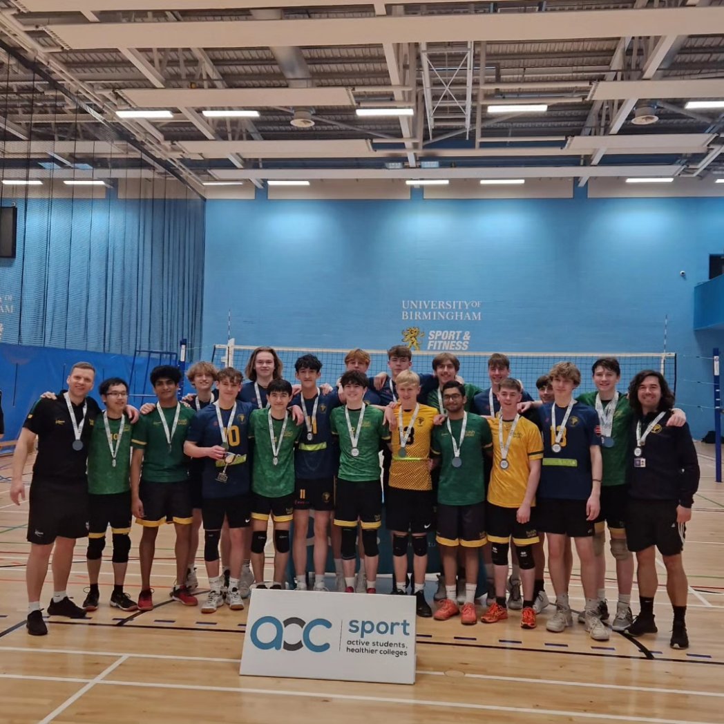 Congratulations to @UrmstonGrammar who won the AoC Sport Men's Volleyball National Cup against @huishsport today! Some great attacking volleyball on show 🏐