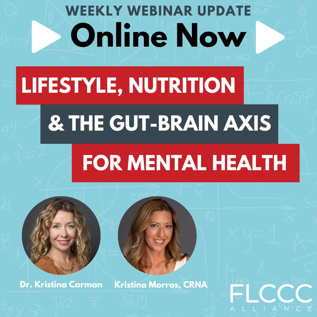 In case you missed yesterday's information-packed webinar, 'Lifestyle, Nutrition & The Gut-Brain Axis for Mental Health' with host Kelly Bumann, Dr. @kristina_carman and Kristina Morros, CRNA, you can watch it now:
covid19criticalcare.com/lifestyle-nutr…

#MentalHealthAwarenessMonth 
1/6