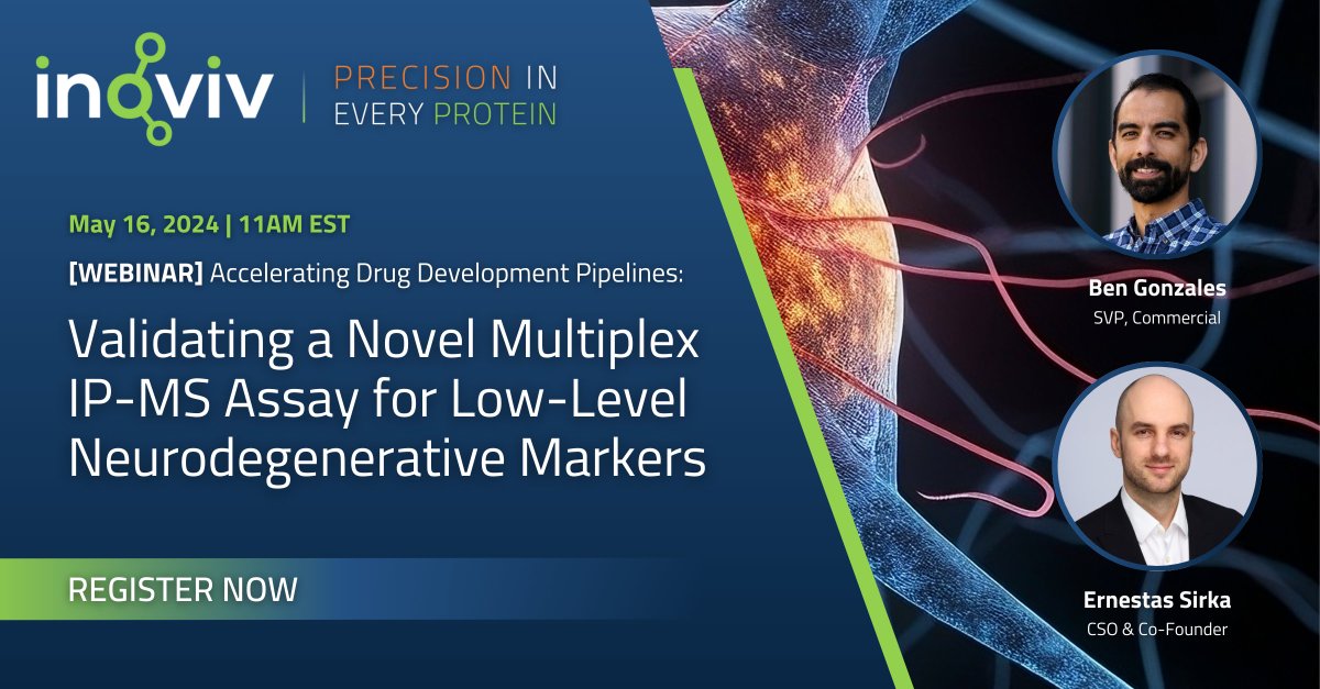 NeuroKey-3™ provides crucial neurodegenerative biomarker insights to drive breakthrough treatments. Don't miss our webinar detailing this game-changing multiplexed IP-MS assay, on May 16th at 11 AM ET. Register today: 
hubs.li/Q02ts5W-0 

#BiomarkerDiscovery