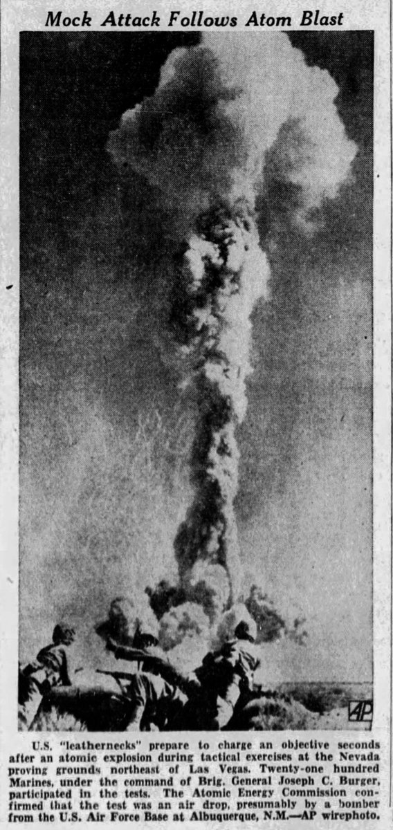 'Mock Attack Follows Atom Blast' May 3, 1952
#History #OTD #AtomBomb #1950s