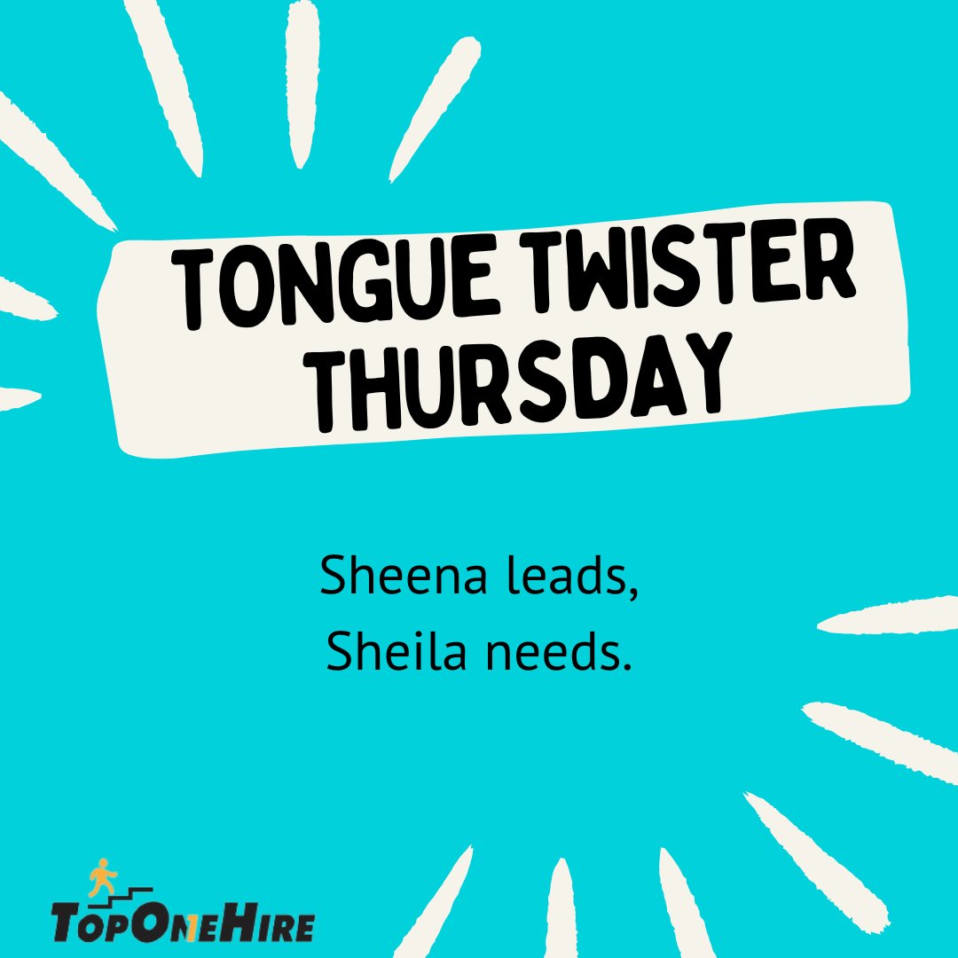 Now say that 10 times fast! #TongueTwisterThursday
