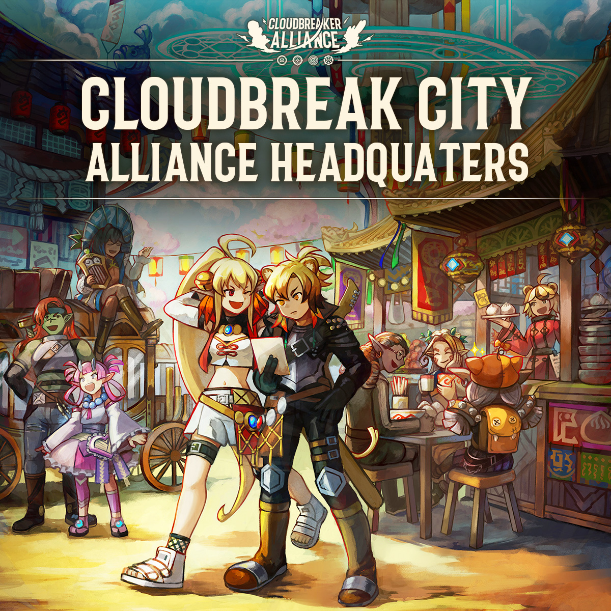 Cloudbreak City, the alliance's headquarters, was originally founded by the Nailbuckets, an Ulrukian merchant band comprised mostly of goblins.
Being highly tolerant to risk, only the goblins are crazy enough to set up a bolt & nail shop in the middle of newly cloudbroken land.