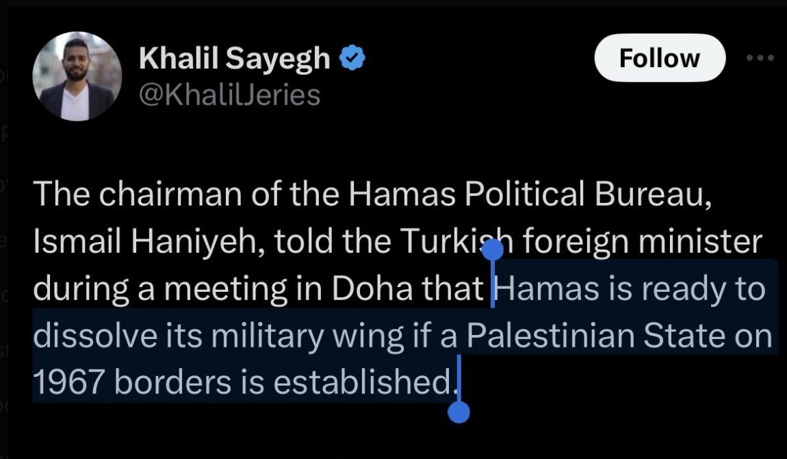 Hamas has literally offered to release their captives and even demilitarize themselves, but it's the Israeli regime that keeps refusing, because that's not what it really wants. What it really wants is the complete annihilation of Palestine, and no amount of propaganda hides it.