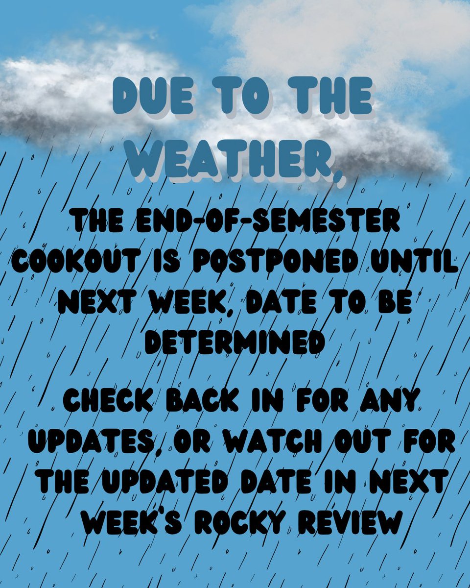 🌩️⛈️⚡️rain, rain, go away, now our event is postponed until another day⚡️⛈️🌩️
