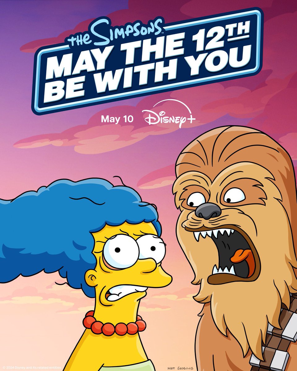 Poster for the all new Simpsons short: May The 12th be with you. The Star Wars/Mothers Day short premieres May 10th on Disney+.