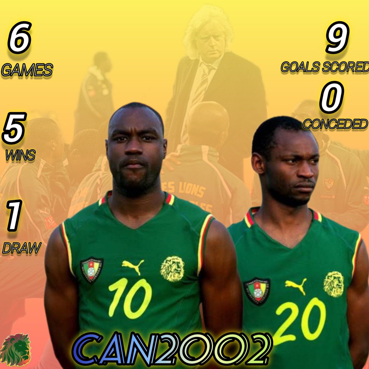 ⏪️CAN2002
#lionsindomptables 🦁🇨🇲
Quand les lions indomptables du Cameroun remportaient la CAN au Mali sans défaite et sans concéder de but….
