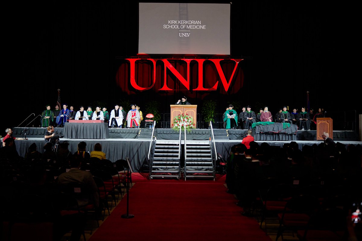 Today we recognize the achievements of @unlvmedicine students at the Kirk Kerkorian School of Medicine commencement ceremony. Congratulations to all of you on your accomplishments! You will make a difference in the lives of your patients as you take this next step in your career.
