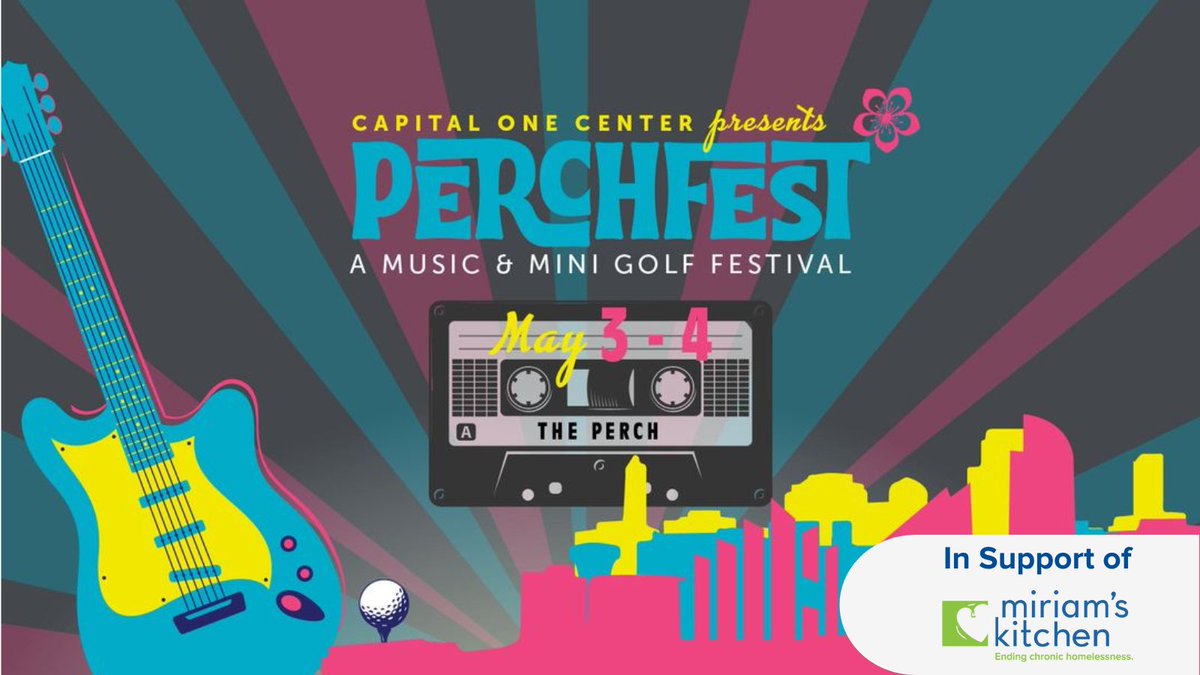 Want to have some fun this weekend while supporting Miriam's Kitchen? Come to Perchfest! We'll be at the Capital One Center for this extremely fun festival featuring mini golf, local music, community vendors and more. Get your free tickets here: eventbrite.com/e/capital-one-…