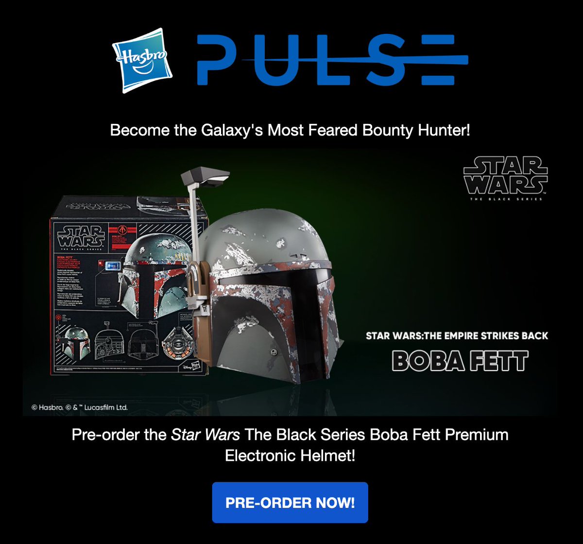 Hasbro just announced they're re-releasing their original Black Series #BobaFett helmet from 2020

Expected to ship in July, the re-pack is up for pre-order on their site: bobafett.club/tlqd3 

Like the 'Prototype' versionre-release, it might show up at other retailers too