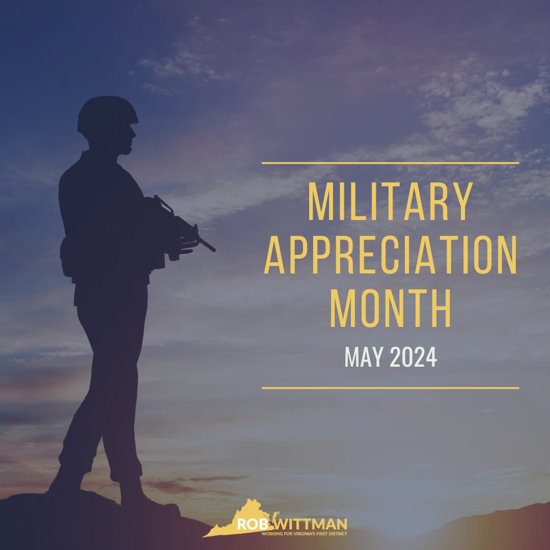 This #MilitaryAppreciationMonth, I encourage Virginians to recognize our nation’s brave U.S. servicemembers, veterans, and their families.

Thank you to all who serve and have served for your sacrifice to our country.