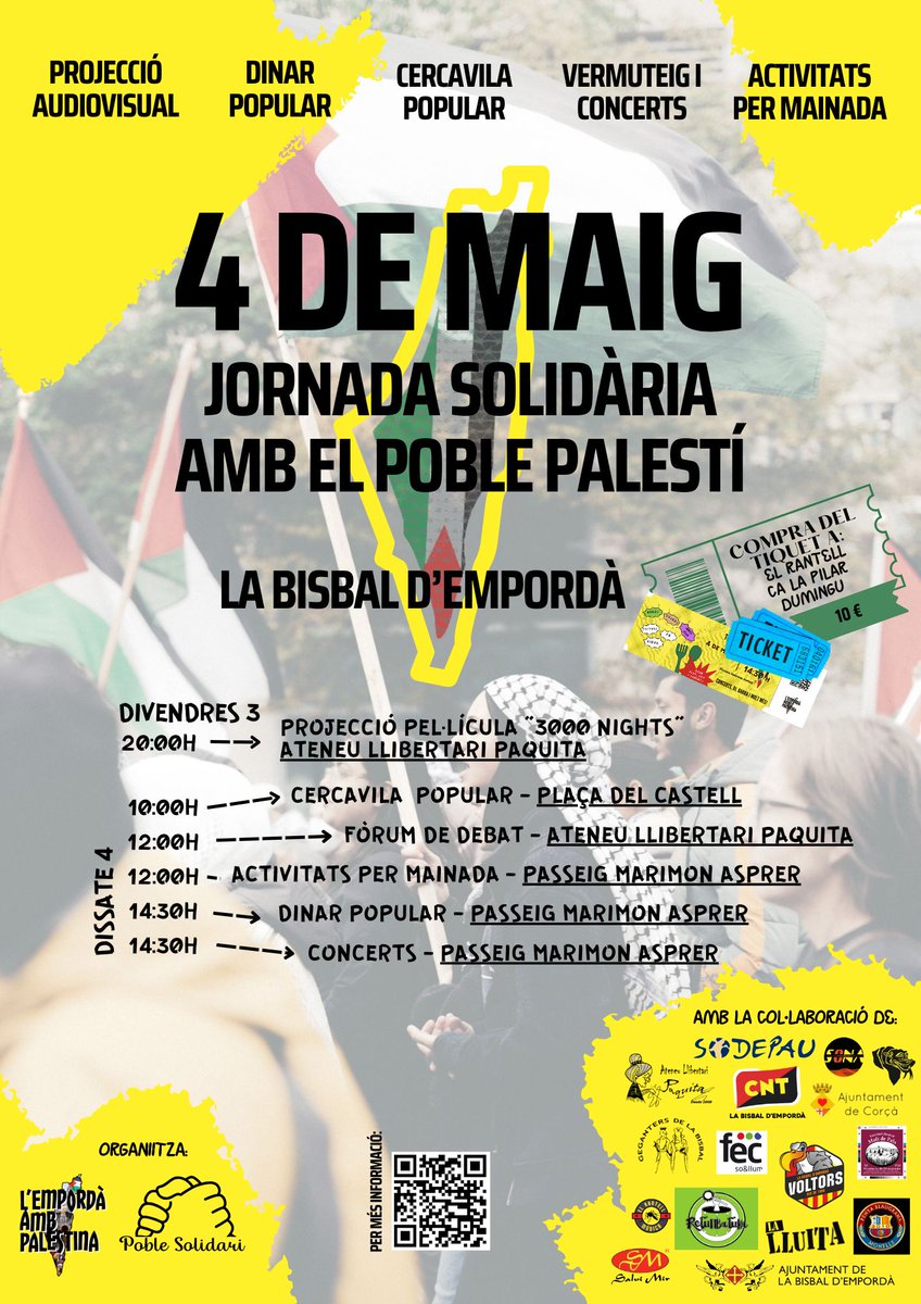 🇵🇸 Propers actes en solidaritat amb el poble palestí.
#AturemElGenocidi
Fil👇

Olot, Barcelona, Sant Cugat, la Bisbal d'Empordà: