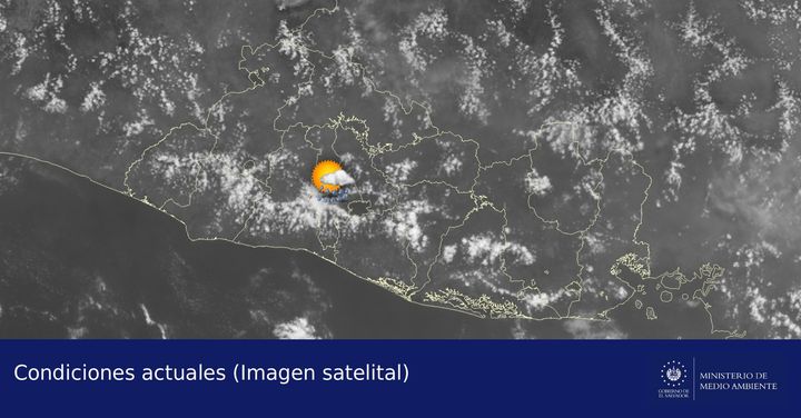 #ClimaSV | Medio ambiente informa que lluvias puntuales se registran sobre sectores del Área Metropolitana de San Salvador.