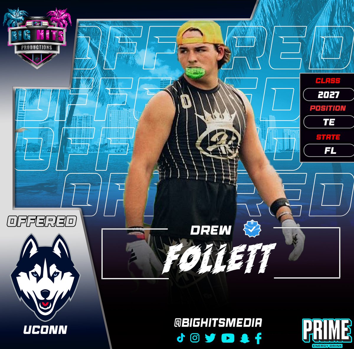 Offer update @DrewFollett2027 receives another offer this time UCONN . @Bighitsnil