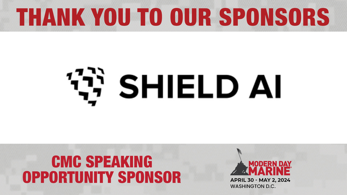 Thank you to our CMC Speaking Opportunity Sponsor @shieldaitech 

#ModernDayMarine #MDM24 #AnyClimeAnyPlace #FromSeaToSpace